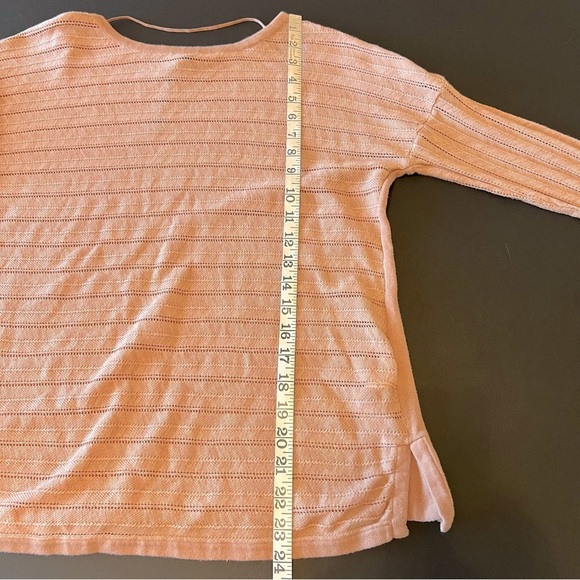 NEW Prana Madeline Organic Cotton pointelle pullover Sweater, blush pink, sz S - Picture 4 of 12